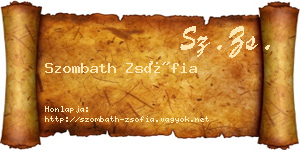 Szombath Zsófia névjegykártya